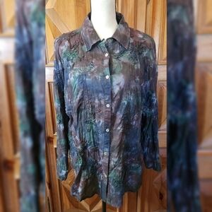 Kyla Seo Tie Dye Button Up Top Sz S